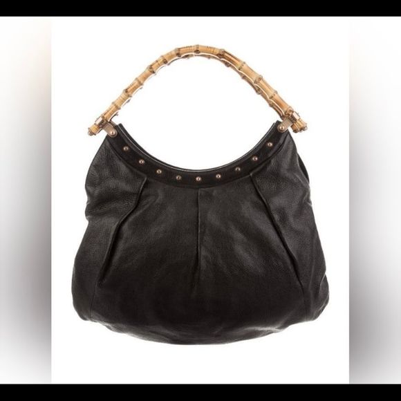 Gucci studded bamboo Hobo